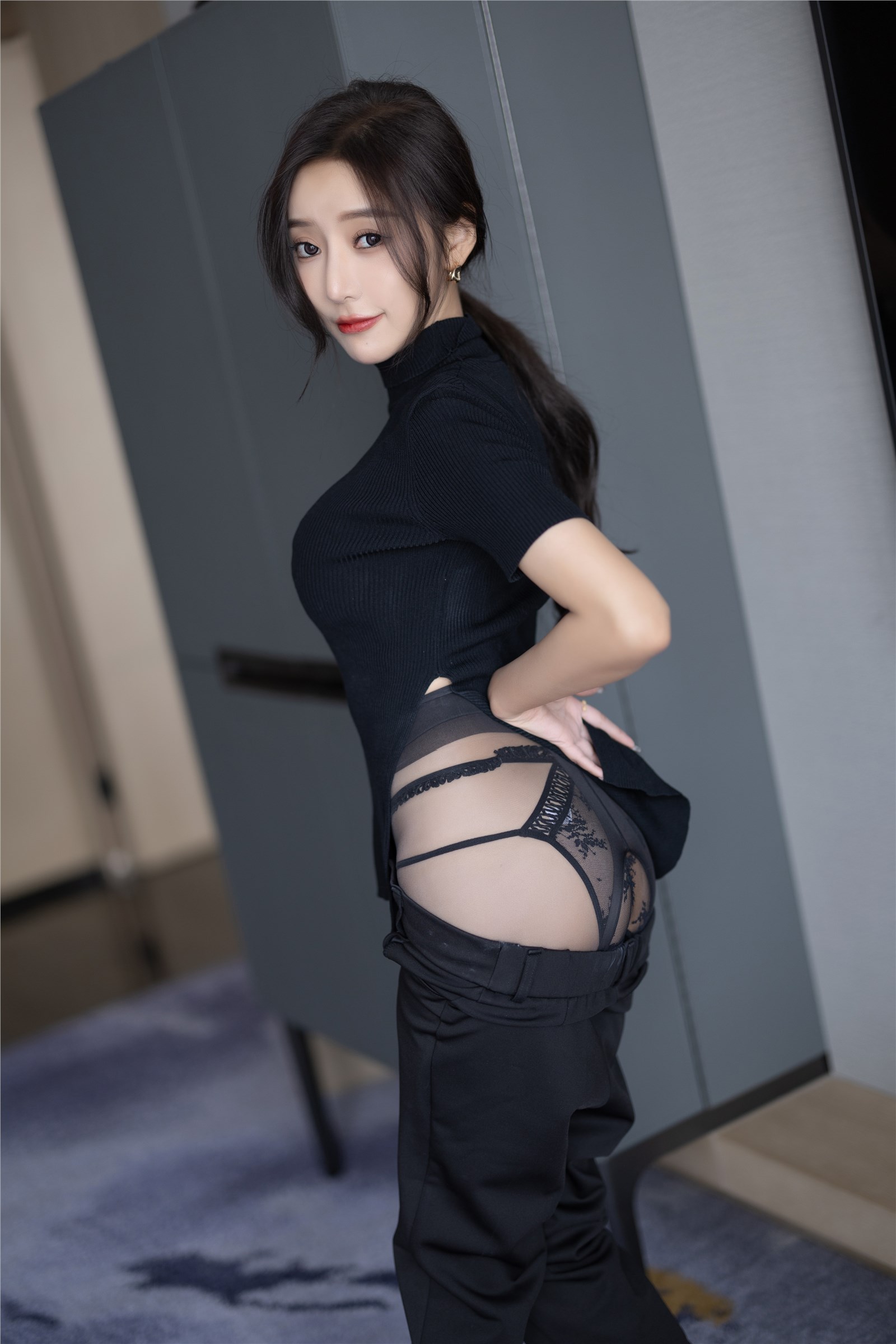 Wang Xinyao Yanni - NO.012 Buy watermark free black suit with pants, Gao Qilan(46)